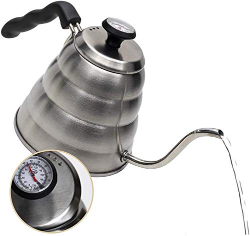 Pour Over Kettle Gooseneck Kettle With Thermometer Barista Quality Triple  Layere