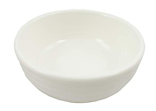 (Pack of 12) Super White Round Ribbed Porcelain Sauce Dishes OT-1335