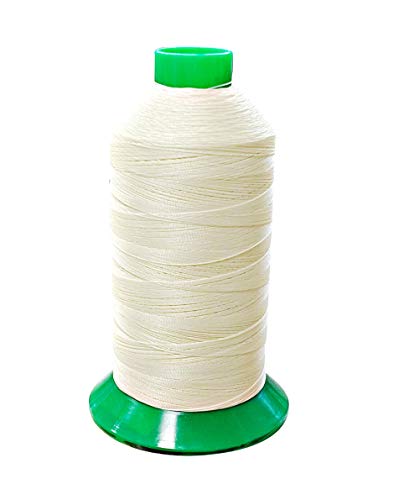 KCHEX Natural/White UVR Bonded Polyester Upholstery Thread T-90 Outdoor/Awning/Marine