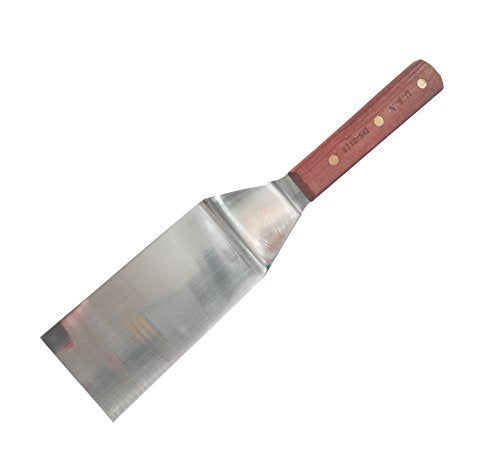 Sunrise Kitchen Supply Stainless Steel Turner Spatula & Meat Fork with Wood Handle (10.5" Fork + 6" x 3" Spatula)