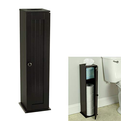 KCHEX Free Standing Toilet Paper Storage Cabinet Tower Bathroom Organizer Furniture Towel Holder Display New Modern Nice