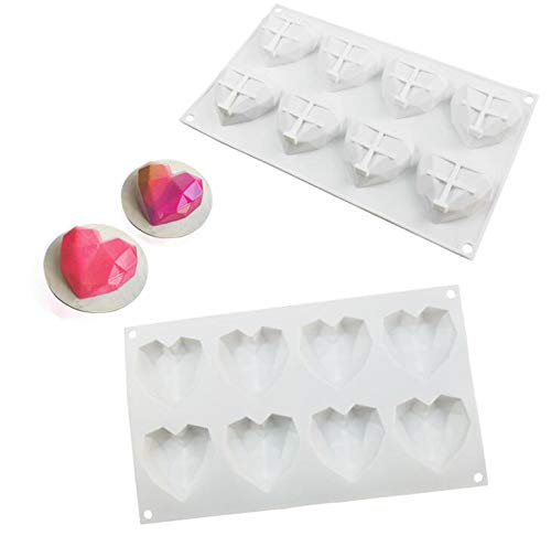 Toysdone 8 Cup Diamond Chocolate Silicone Dessert Mould Mousses Cheesecake Ice Cream Chiffon Cakes Pan Baking Cupcake Mold