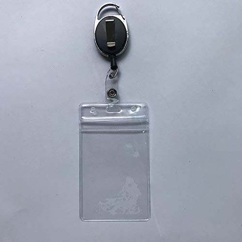 COLIBYOU Retractable Badge Holders with Carabiner Reel Clip and Vertical Style Heavy Duty ID Card Holders 2 Packs