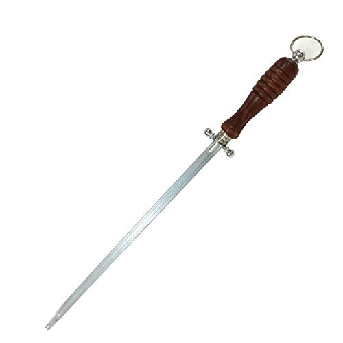 14" High Carbon Honing Steel w/Wood Handle (Round)