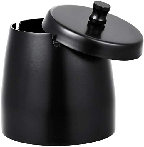 Toysdone Ashtray with Lid for Cigarette,Suitable for Indoor,And Outdoor, Windproof Stainless Steel Ashtray (Large)