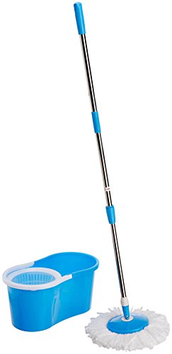 COLIBYOU Magic Floor Mop 360° Bucket 2 Heads Microfiber Spin Spinning Rotating Head