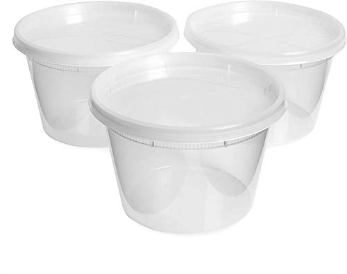 50pk 16oz Small Plastic Containers with Lids - Freezer Containers Deli Containers with Lids - Plastic Food Storage Containers with lids Plastic Food Containers with Lids Plastic Container