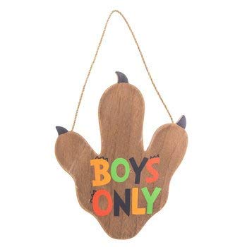 Toysdone Boys Only Dino Paw Wood Wall Decor Room Kids Decoration