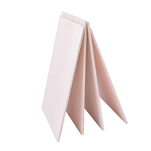 COLIBROX 15 Pack Wood Sheets, Wood Sheets Hobby Wood MDF DIY Wood Board for House Aircraft Ship Boat DIY Wooden Plate Model, for Arts and Crafts, School Projects 150x100x2mm