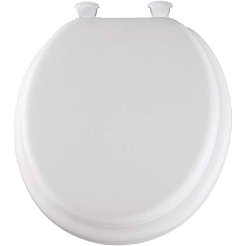 COLIBYOU Soft Toilet Seat Easily Remove, Round, Padded with Wood Core, White