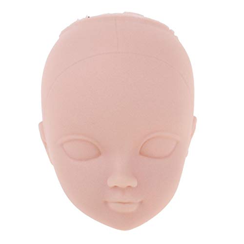 COLIBROX 10pcs Soft Plastic Toy Practice Makeup Doll Head 1/6 White Double-fold Eyelid DIY Heads for BJD Make Up