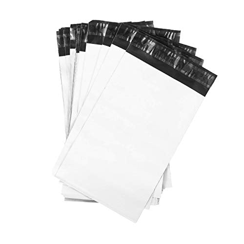 COLIBROX 100 White Poly Mailer Shipping Bag Envelopes Self Adhesive Mailing Envelopes, Flexible Secure Packaging for Shipping Supplies, Water Proof, Tear Resistant 100 Pack Postal Bags