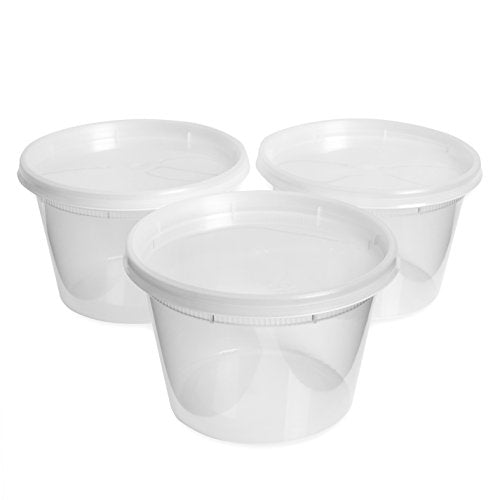 50pk 16oz Small Plastic Containers with Lids - Freezer Containers Deli Containers with Lids - Plastic Food Storage Containers with lids Plastic Food Containers with Lids Plastic Container