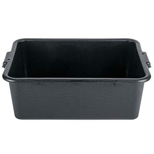 COLIBYOU 6 Pack 20" x 15" x 7" Black Polypropylene Bus Dish Plastic Restaurant Tub w/Lid of Set