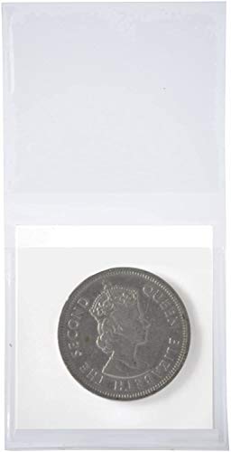 KCHEX 100 Pcs Double Pocket Vinyl Coin Flips for Storag 2x2 PVC Free Plastic Holders New