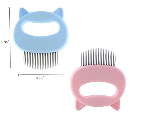 KCHEX 2 Pcs Pet Hair Removal Massage Comb, Effective Removing Matted Fur,Pet Grooming Brush,Cleaning Comb Massager Tool, Removal Open Knot Massage Comb,Soft Brush Cat Brush for Shedding and Grooming