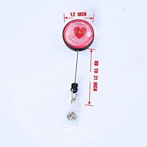 5 Pieces Retractable Name ID Card Badge Holder Reel with Belt Clip for Nurse Doctor Teachers Students
