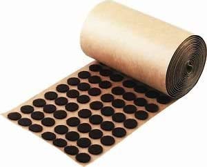 COLIBYOU Brown Adhesive Felt Pad - Button 1/2" Diameter 1,000 / Roll