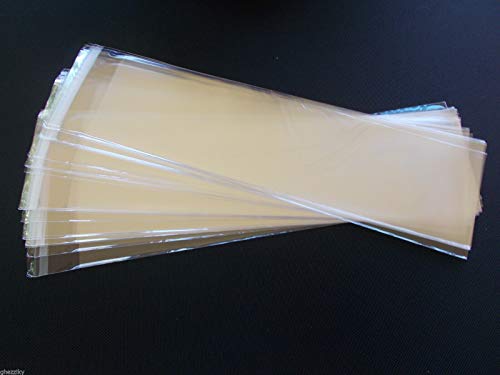 COLIBROX Packaging Bags Suppliers 100 Clear Cello Treat Bag Envelopes 2 1/2 X 8'' for Bookmarks Sweets Candy Canes