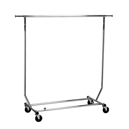 COLIBROX Commercial Grade Single Rail Rolling Salesman's Collapsible Garment Sales Rack