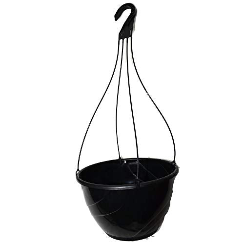 KCHEX 12" Diameter Black Plastic Deco Swirl Hanging Basket Plastics (10)