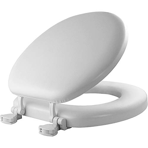 COLIBYOU Soft Toilet Seat Easily Remove, Round, Padded with Wood Core, White