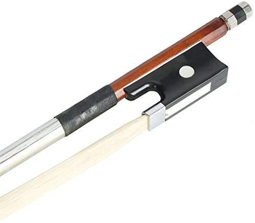 COLIBYOU 4/4 Full Size Violin Bow Black Handle Pure Handmade Well Balanced Arbor White Horse Hair Fiddle Music Instrument Accessories