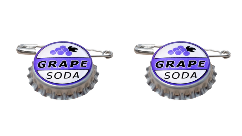 COLIBROX Set of 2- Replica ELLIE BADGE GRAPE SODA BOTTLECAP PIN! "UP" & Sticker Gift Bags Top Rated Broach Costume Jewelry Badge Pin