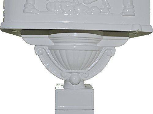 KCHEX Mail Box Heavy Duty Mailbox Postal Box Security Cast Aluminum Vertical Pedestal/WHITE