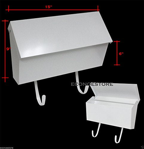 KCHEX New 15"x9"x6" Wall Mount White Mail Box