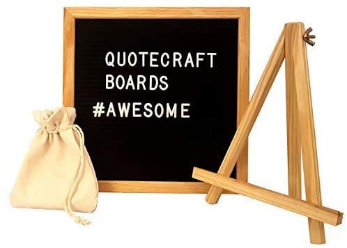 Changeable Felt Letter Board 10" x 10" - Quotecraft Boards - Includes: Canvas Bag, Easel Stand and 300 Letters