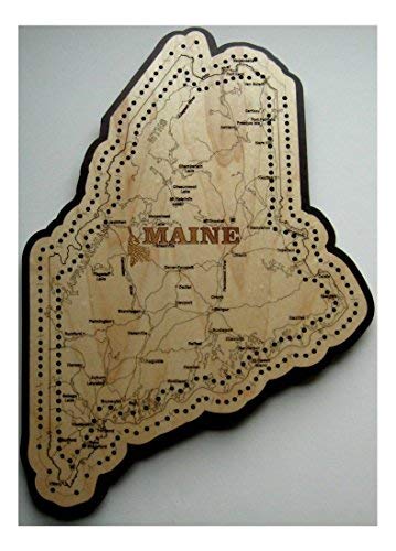 KCHEX Maine State Shape Road Map Cribbage Board