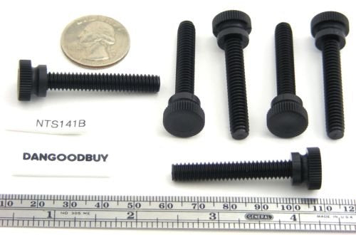 COLIBYOU 12 Nylon Thumb Screws with Shoulder, Knurled Head 1/4''-20 Thread - Black 1 1/2''.