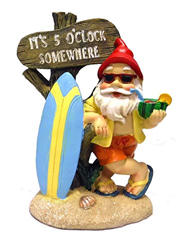 Toysdone 5:00 Somewhere Tropical Party Gnome Garden Statue