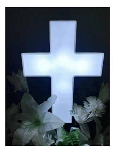 COLIBROX Solar Lighted Cross Memorial Light for Grave or Garden