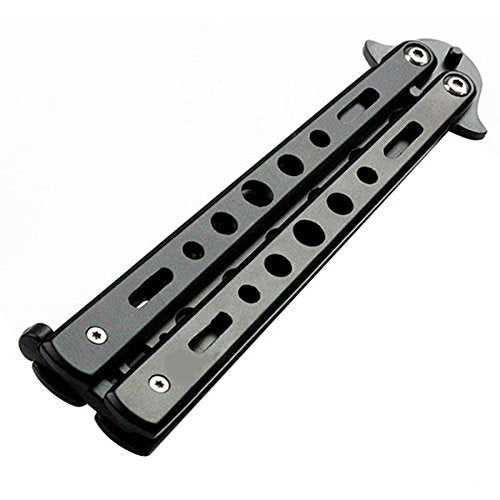 COLIBYOU New Black Metal Butterfly Balisong Trainer Training Practice Dull Knife Tool