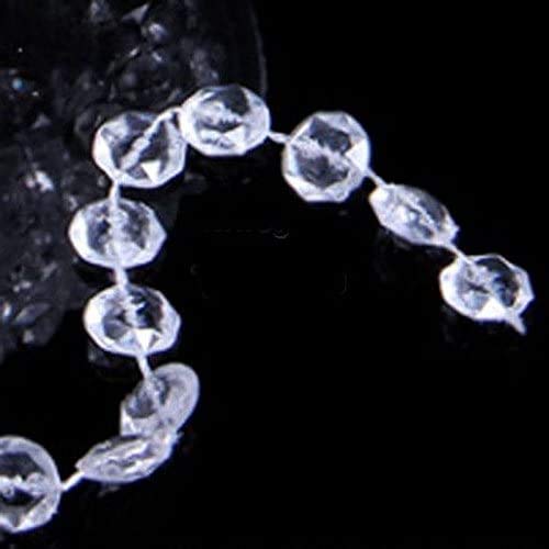 SKEMIX 99FT Garland Diamond Strand Acrylic Crystal Bead Curtain Wedding DIY Party Decor