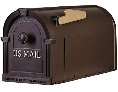 KCHEX Bronze Gold Post Mount Mailbox Durable Large Mail Box Lettering