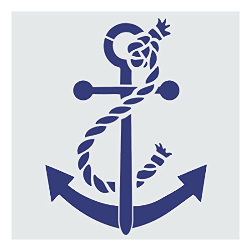 KCHEX Anchor wall stencil 12"x9" Ocean Nautical Coastal craft template pattern paint