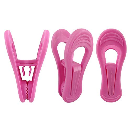 Toysdone Hanger Clips 30 Pack, Multi-Purpose Hanger Clips for Hangers, Hot Pink Finger Clips for Plastic Clothes Hangers, Pants Hangers Clips