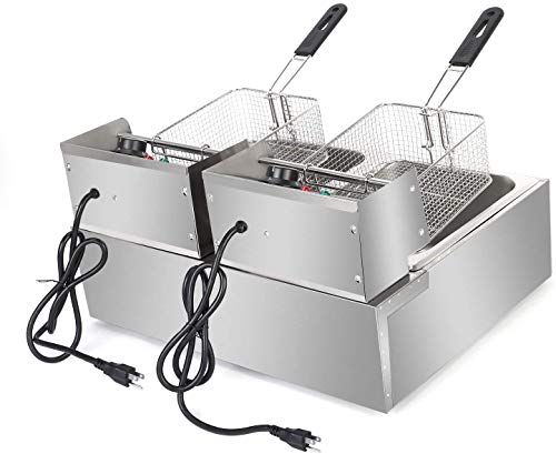 COLIBYOU 5000W Commercial Deep Fryer, 12L Electric Dual Tank Deep Fryer