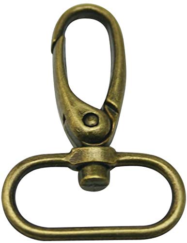 COLIBROX Bronze 1 Inches Inside Diameter Oval Ring Lobster Clasp Claw Swivel Lobster Snap Clasp Hook for Strap Pack of 20