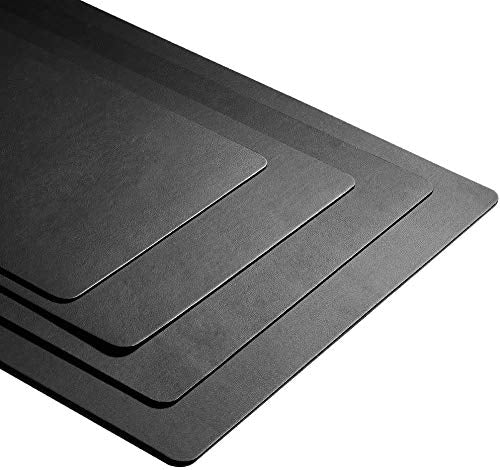 KCHEX Teather Black Leather Desk Pad PU Leather Desk Mouse Mat Blotters Organizer for Gaming, Writing, Working (34"x17")