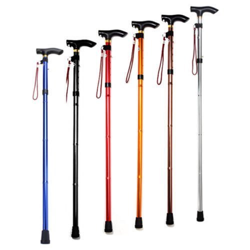 COLIBROX Folding Handle Cane Adjustable Retractable Aluminum Stick Hiking Walking Travel