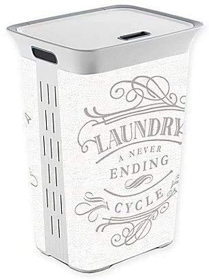 COLIBYOU Laundry a Never Ending Cycle Laundry Hamper with lid (1, White)