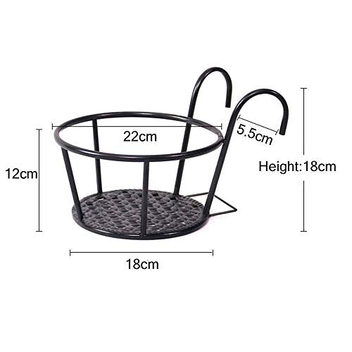 Toysdone Iron Art Hanging Baskets Flower Pot Holder Hanger 3 Pack - Great for Patio Balcony Porch or Fence Planters Assemble