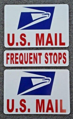 COLIBROX Flexible Magnets (2) U.S. Mail Magnetic Signs USPS 8х12 Plus (1) Frequent Stops 3x12