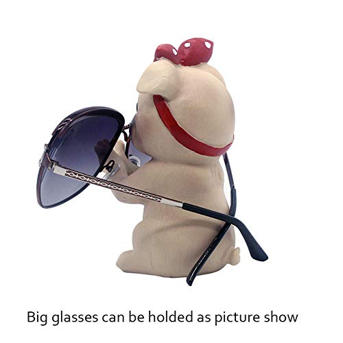 Puppy Dog Glasses Holder Stand Eyeglass Retainers Sunglasses Display Cute Animal Design Decoration (Pug)
