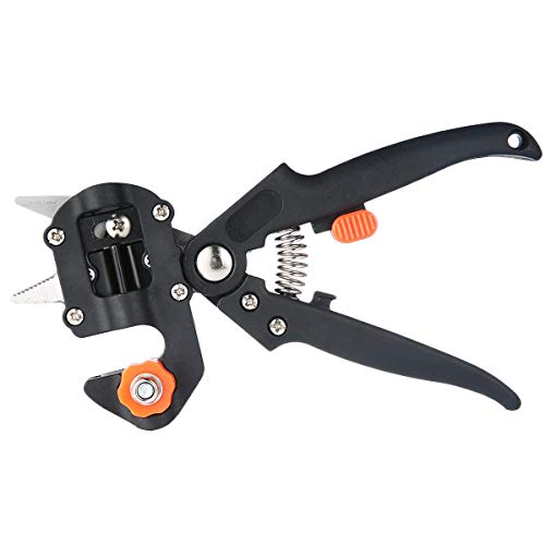 SKEMIX Professional Grafting Tool Garden Graft Pruner, Promote Plants Healing and Growth, Efficient Gardening Grafting Scissor Replaceable V/U/Ω Blades Durable Carbon Steel Comfort Handle