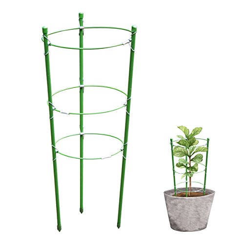 SKEMIX Plant Support Garden Support Rings Trellis Supporter 17.7" for Climbing Plants Flowers